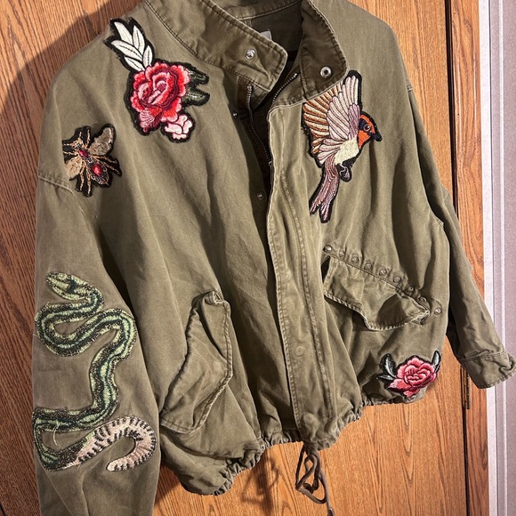H&M Bohemian Punk Embroidered Patchwork Bomber - Picture 2 of 11